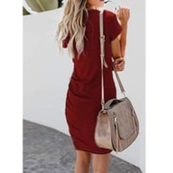 crew neck t shirt dress - Picture 2 of 3